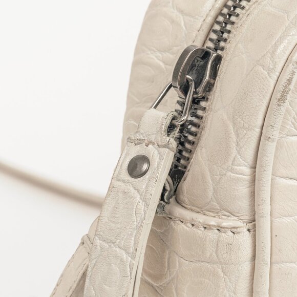 Saint Laurent Lou Camera White Croc-Embossed Crossbody - Picture 11 of 14